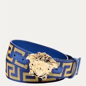 VERSACE Men's Tonal Medusa/Greek Key Web Belt